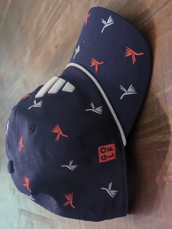 adidas Accessories - ADIDAS Golf  Navy Cap with Coral & White Embroidered Motifs-New With Tags